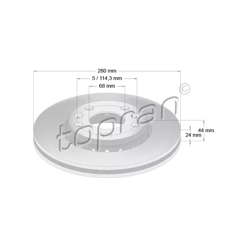 Jeu de 2 disques de frein avant TOPRAN 701 100