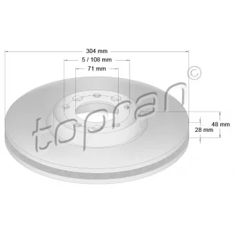 Jeu de 2 disques de frein avant TOPRAN 723 321