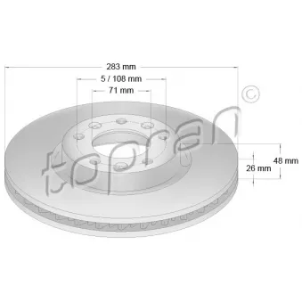 Jeu de 2 disques de frein avant TOPRAN 723 710