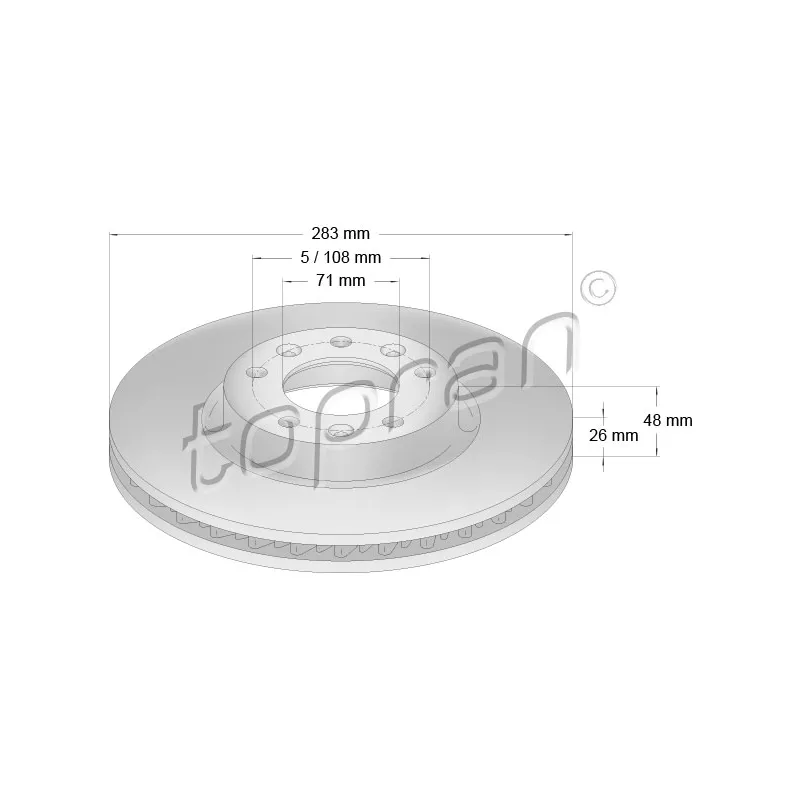 Jeu de 2 disques de frein avant TOPRAN 723 710