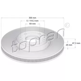 Jeu de 2 disques de frein avant TOPRAN 820 766