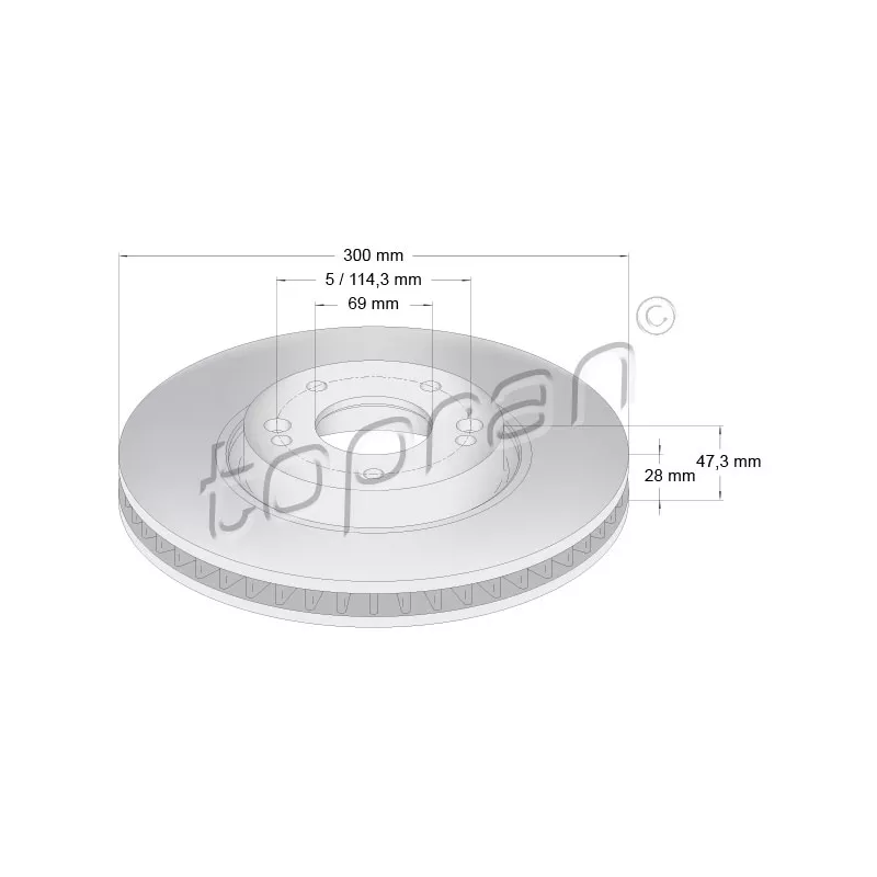 Jeu de 2 disques de frein avant TOPRAN 820 766