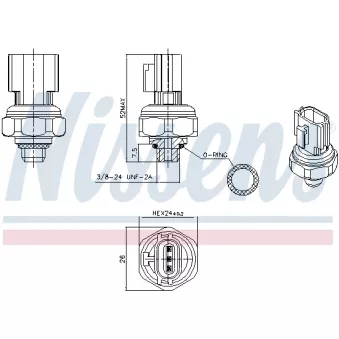 Pressostat, climatisation NISSENS 301077