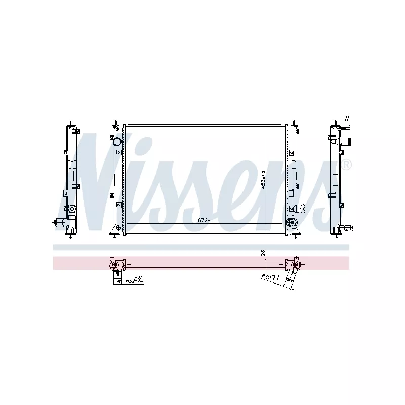 Radiateur, refroidissement du moteur NISSENS 606297