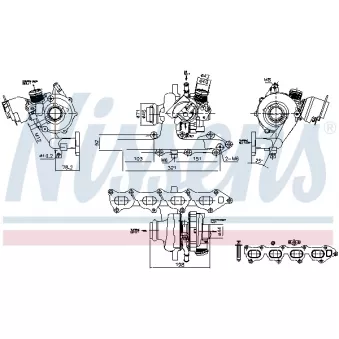 Turbocompresseur, suralimentation NISSENS 93470