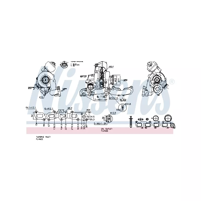 Turbocompresseur, suralimentation NISSENS 93546