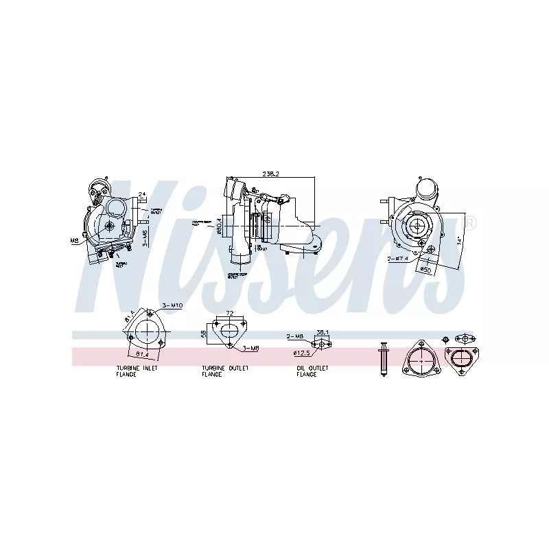 Turbocompresseur, suralimentation NISSENS 93730