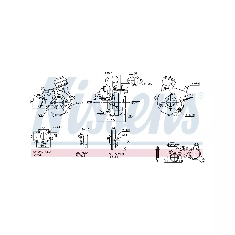 Turbocompresseur, suralimentation NISSENS 93731