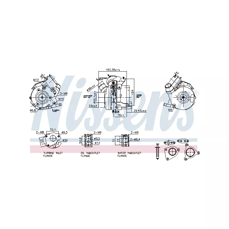 Turbocompresseur, suralimentation NISSENS 93830