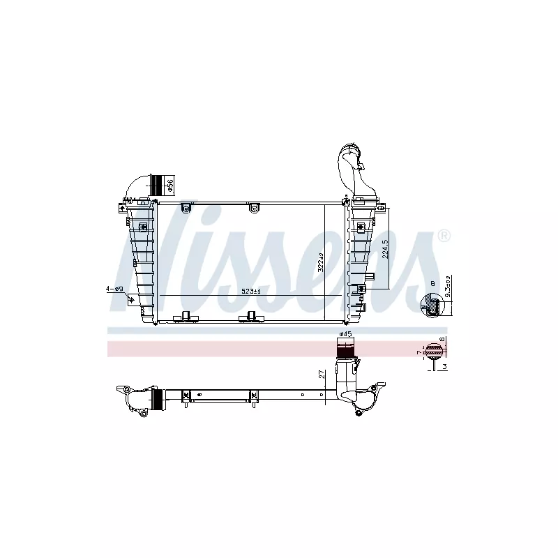 Intercooler, échangeur NISSENS 961267
