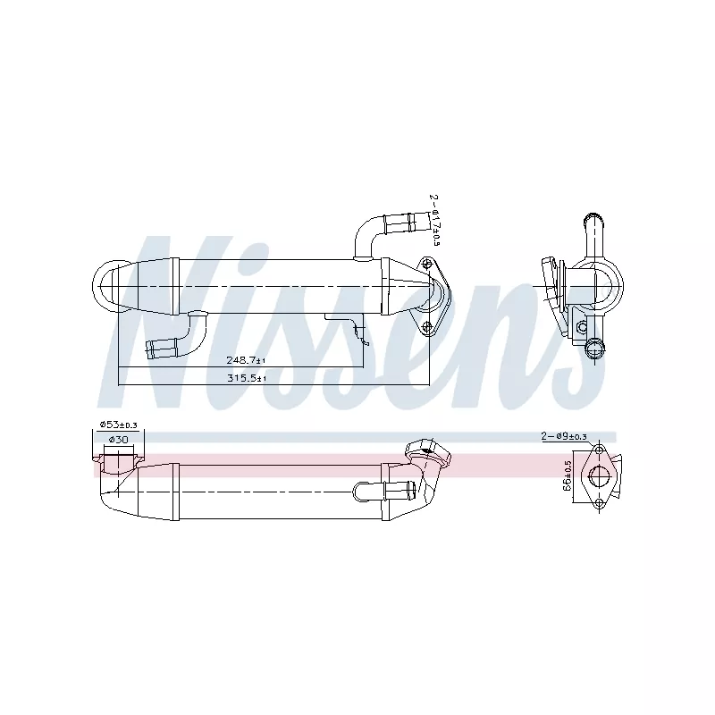 Radiateur, réaspiration des gaz d'échappement NISSENS 989406