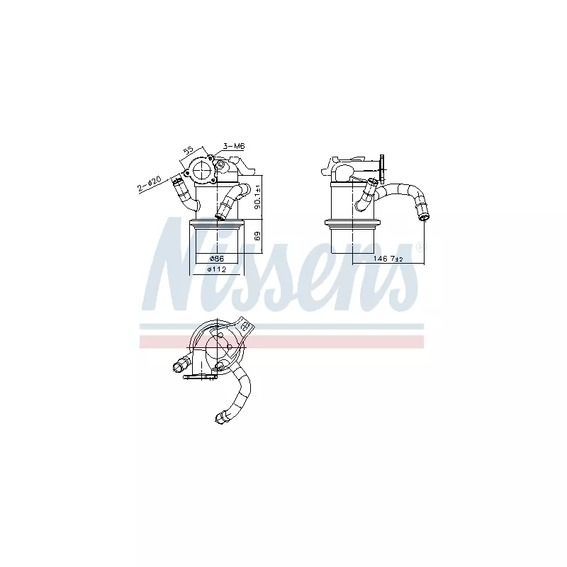 Radiateur, réaspiration des gaz d'échappement NISSENS 989422