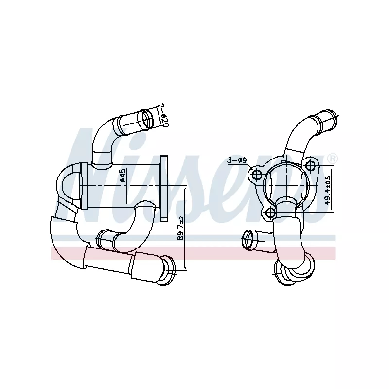 Radiateur, réaspiration des gaz d'échappement NISSENS 989433