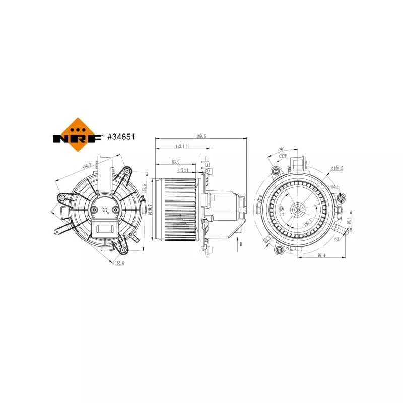 Pulseur d'air habitacle NRF 34651