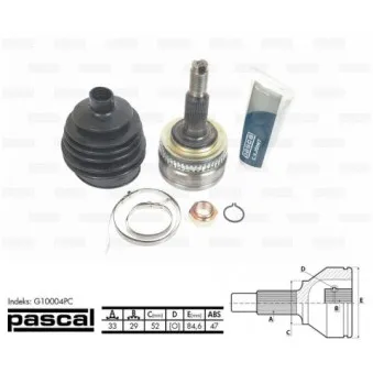 Embout de cardan avant (kit de réparation) PASCAL G10004PC