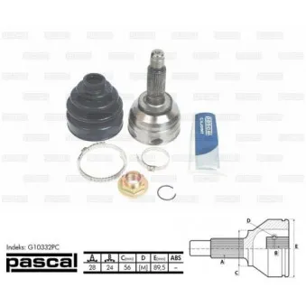 Embout de cardan avant (kit de réparation) PASCAL G10332PC