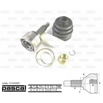 Embout de cardan avant (kit de réparation) PASCAL G10336PC