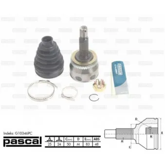 Embout de cardan avant (kit de réparation) PASCAL G10346PC