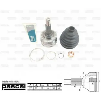 Embout de cardan avant (kit de réparation) PASCAL G10352PC