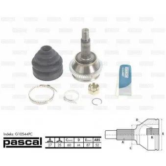 Embout de cardan avant (kit de réparation) PASCAL G10544PC