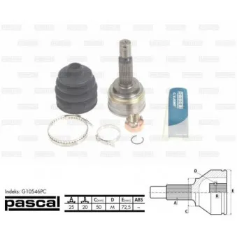Embout de cardan avant (kit de réparation) PASCAL