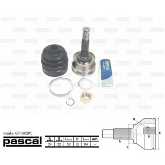 Embout de cardan avant (kit de réparation) PASCAL G11002PC