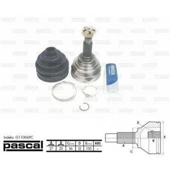 Embout de cardan avant (kit de réparation) PASCAL G11006PC