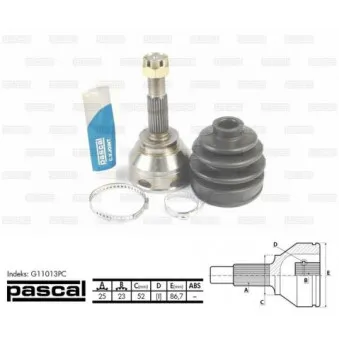 Embout de cardan avant (kit de réparation) PASCAL G11013PC