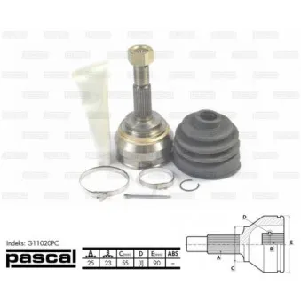 Embout de cardan avant (kit de réparation) PASCAL G11020PC