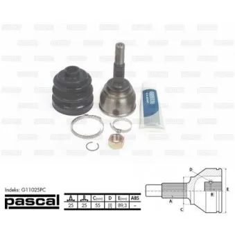 Embout de cardan avant (kit de réparation) PASCAL G11025PC