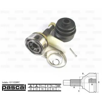 Embout de cardan avant (kit de réparation) PASCAL G11028PC