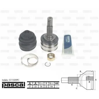 Embout de cardan avant (kit de réparation) PASCAL G11029PC