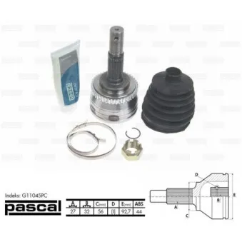 Embout de cardan avant (kit de réparation) PASCAL G11045PC