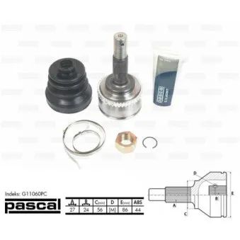 Embout de cardan avant (kit de réparation) PASCAL G11060PC