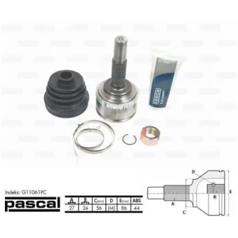 Embout de cardan avant (kit de réparation) PASCAL G11061PC