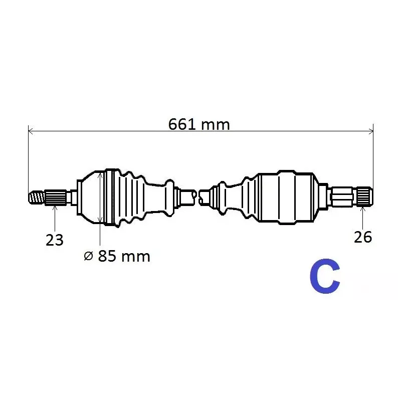 Arbre de transmission avant gauche GRESA T6220