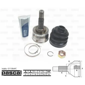 Embout de cardan avant (kit de réparation) PASCAL G11084PC