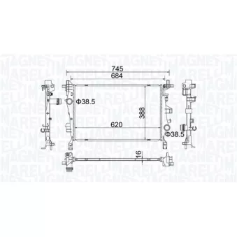 Radiateur, refroidissement du moteur MAGNETI MARELLI 350214400000