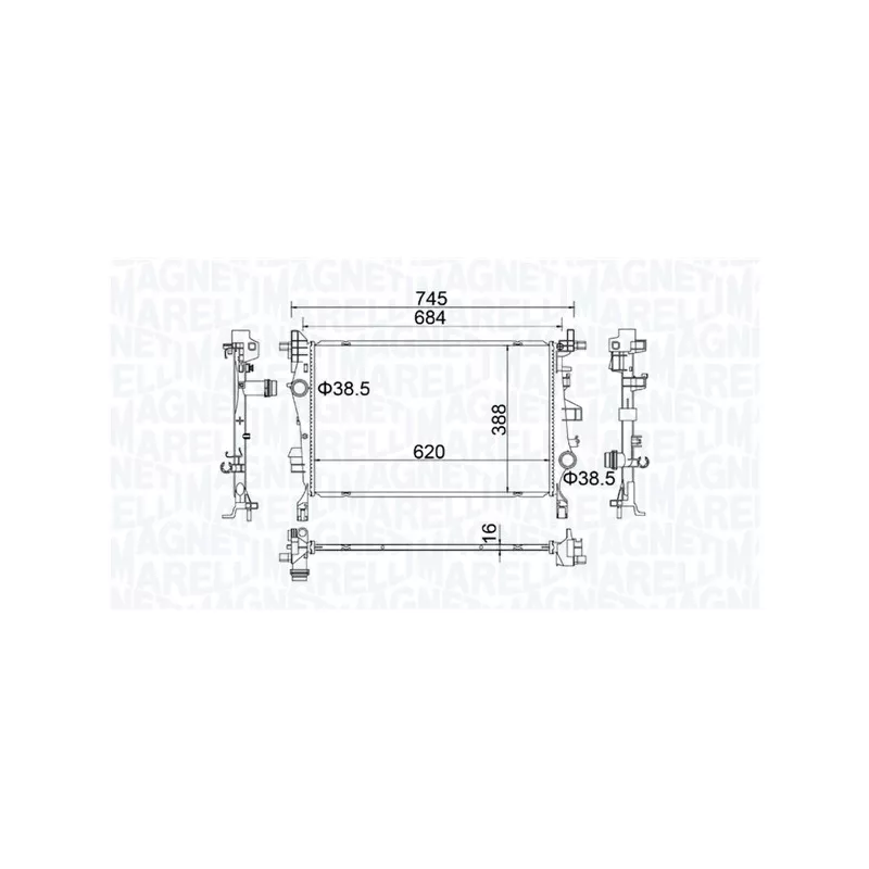 Radiateur, refroidissement du moteur MAGNETI MARELLI 350214400000