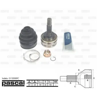 Embout de cardan avant (kit de réparation) PASCAL G12008PC