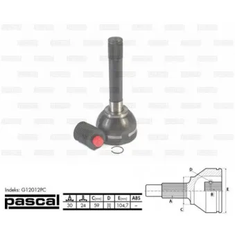 Joint, arbre de commande PASCAL G12012PC