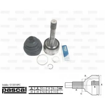 Embout de cardan avant (kit de réparation) PASCAL