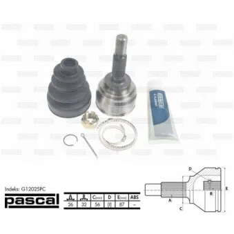 Embout de cardan avant (kit de réparation) PASCAL G12025PC