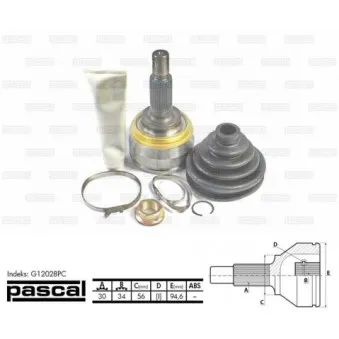 Embout de cardan avant (kit de réparation) PASCAL G12028PC