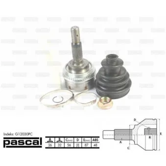 Embout de cardan avant (kit de réparation) PASCAL G12030PC