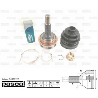 Embout de cardan avant (kit de réparation) PASCAL G12032PC