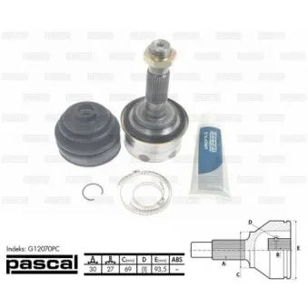 Embout de cardan avant (kit de réparation) PASCAL G12070PC