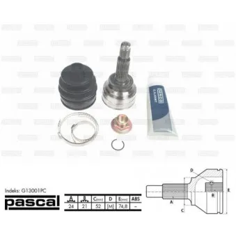 Embout de cardan avant (kit de réparation) PASCAL G13001PC