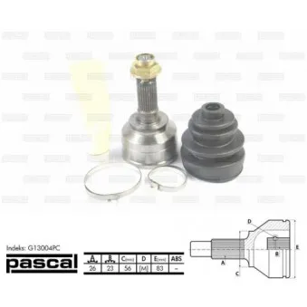 Embout de cardan avant (kit de réparation) PASCAL G13004PC