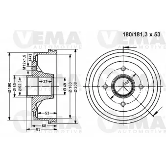 Tambour de frein VEMA 800848